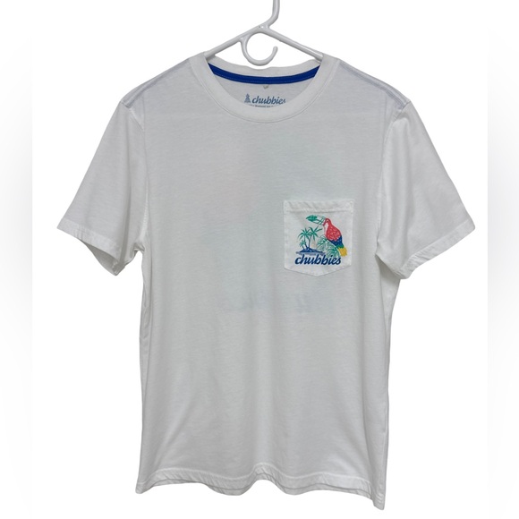 chubbies Tops - Chubbies “Skys Out Thighs Out” Graphic Pocket Tee Women’s Medium White